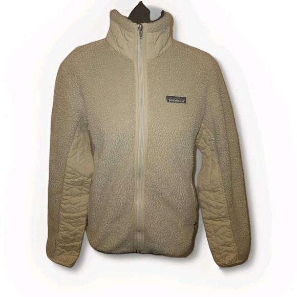 Women's Patagonia Retro Deep Pile Full Zip Sherpa Poly Jacket Size M Synchilla - Picture 1 of 11
